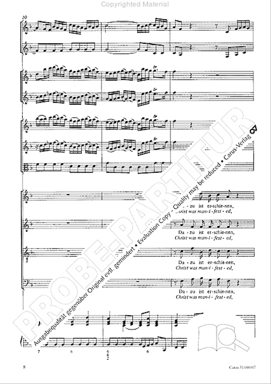Christ was manifested for this purpose (Dazu ist erschienen der Sohn Gottes) ATB scores gallery preview page 10