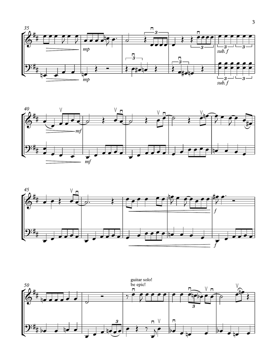 Crazy Little Thing Called Love String Duet scores gallery preview page 3