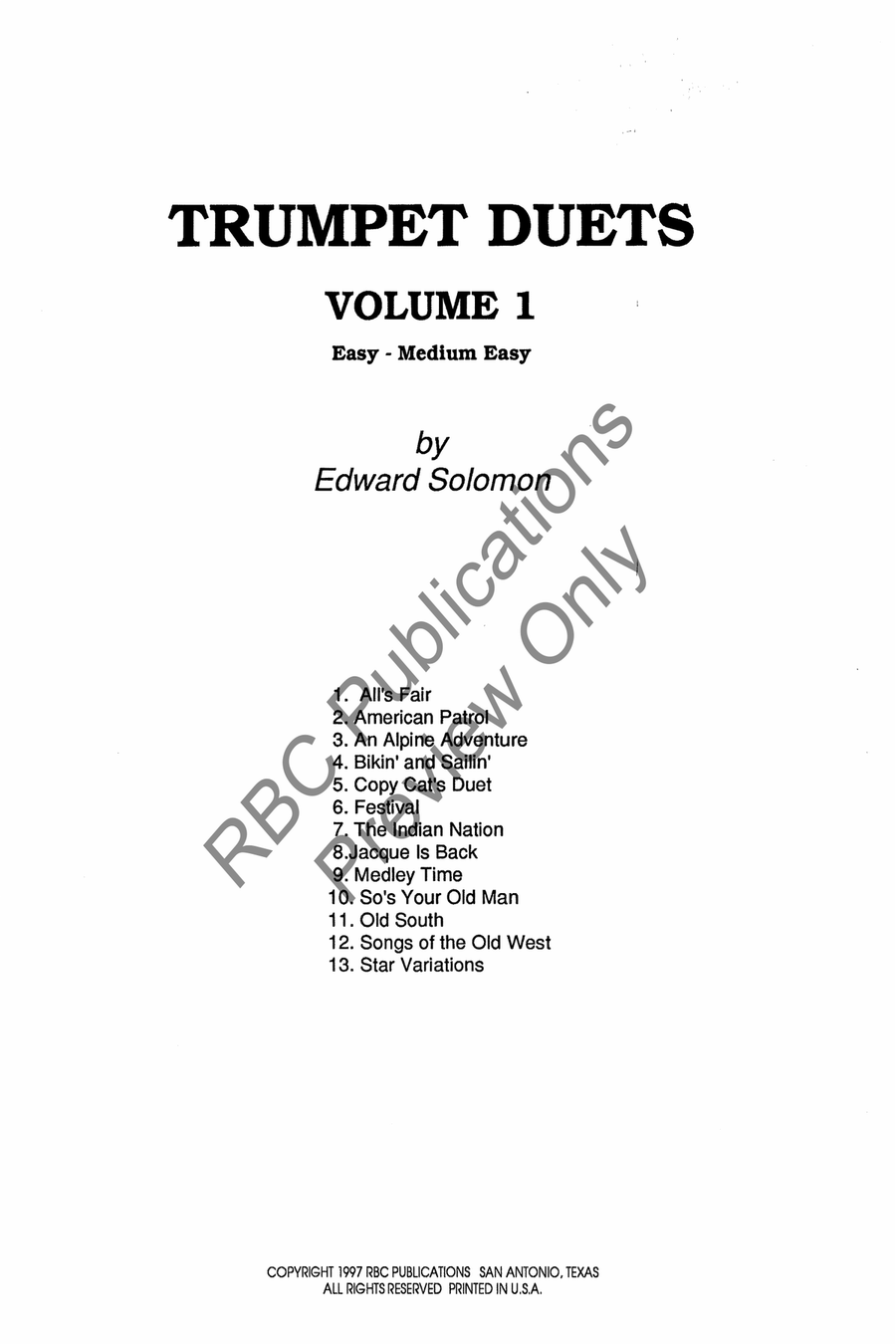 Trumpet Duets Vol. 1 Brass Duet scores gallery preview page 4