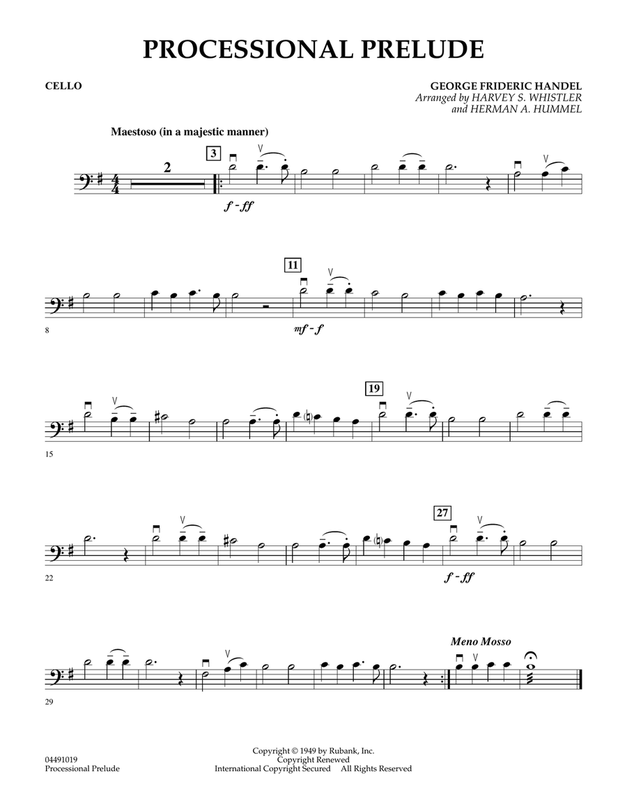 Processional Prelude - Cello Orchestra scores gallery preview page 1