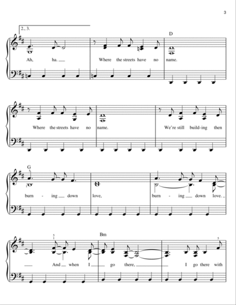 Where The Streets Have No Name Voice scores gallery preview page 3