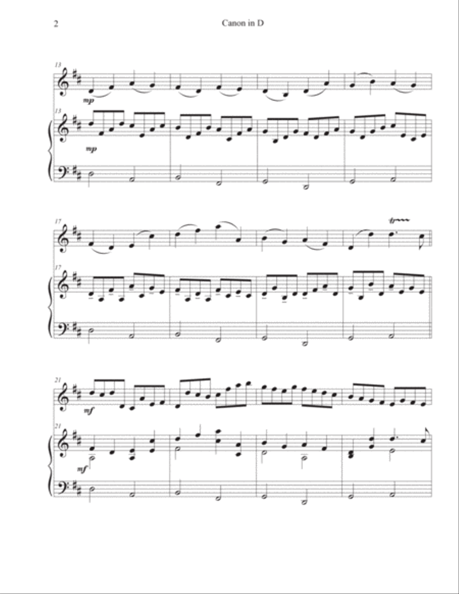 Canon in D (Violin-Piano) Violin Solo scores gallery preview page 2