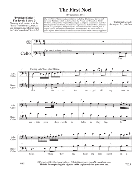 The First Noel-v2 (Arrangements Level 1-3 for CELLO) Christmas image number null