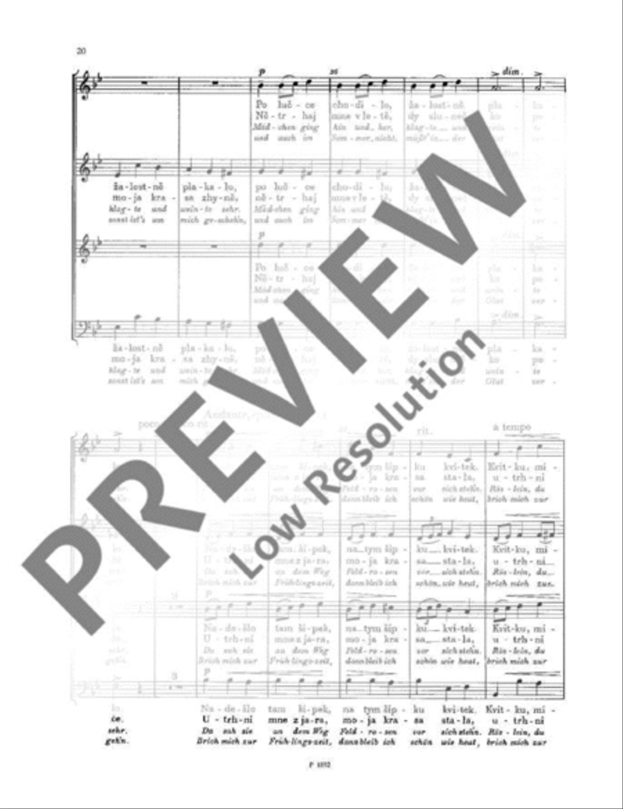 Six Moravian Songs Mixed Choir scores gallery preview page 21