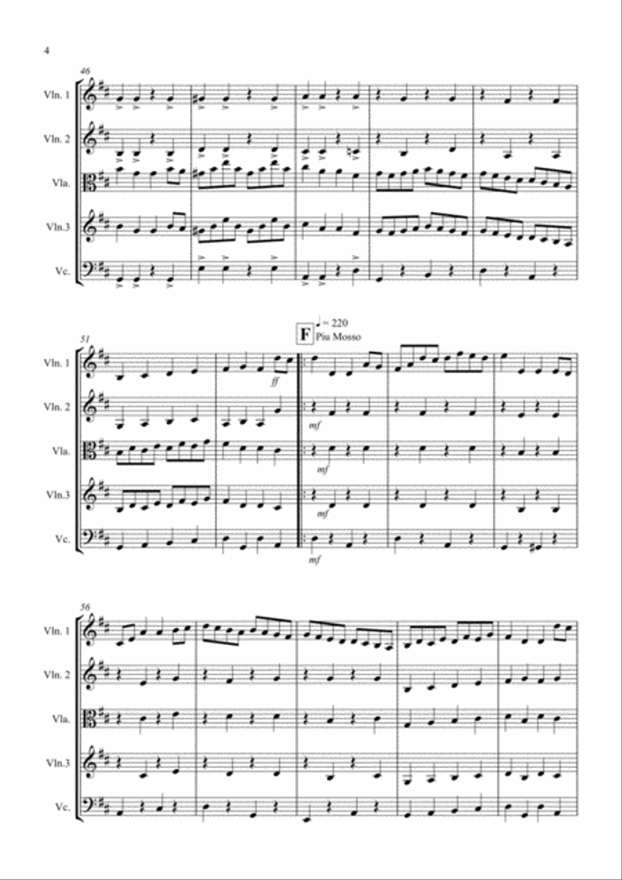 Sailor's Hornpipe for String Quartet String Quartet scores gallery preview page 4