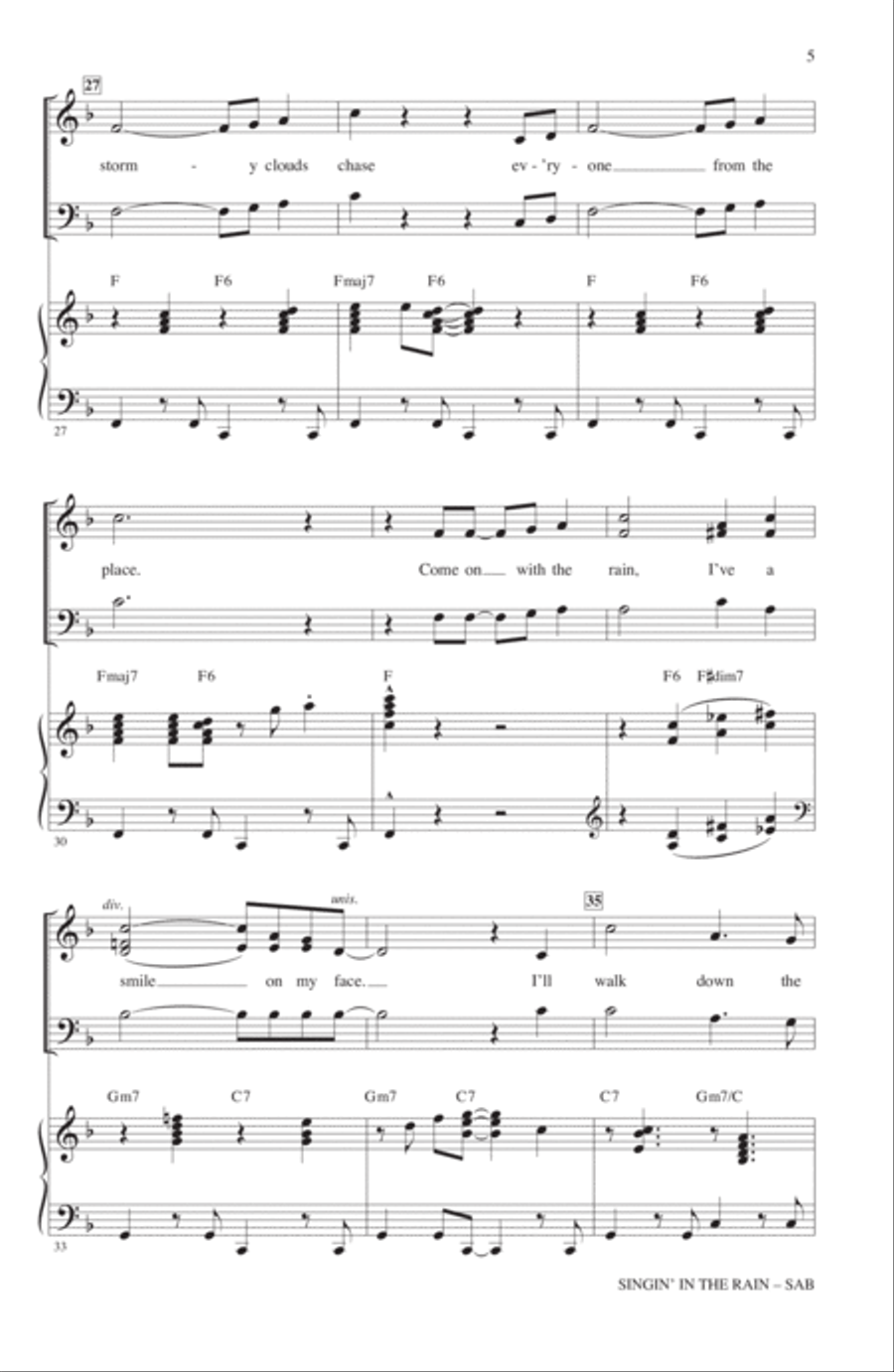 Singin' In The Rain (arr. Mac Huff) 3-Part scores gallery preview page 4