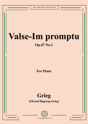 Book cover for Grieg-Valse-Im promptu Op.47 No.1,for Piano