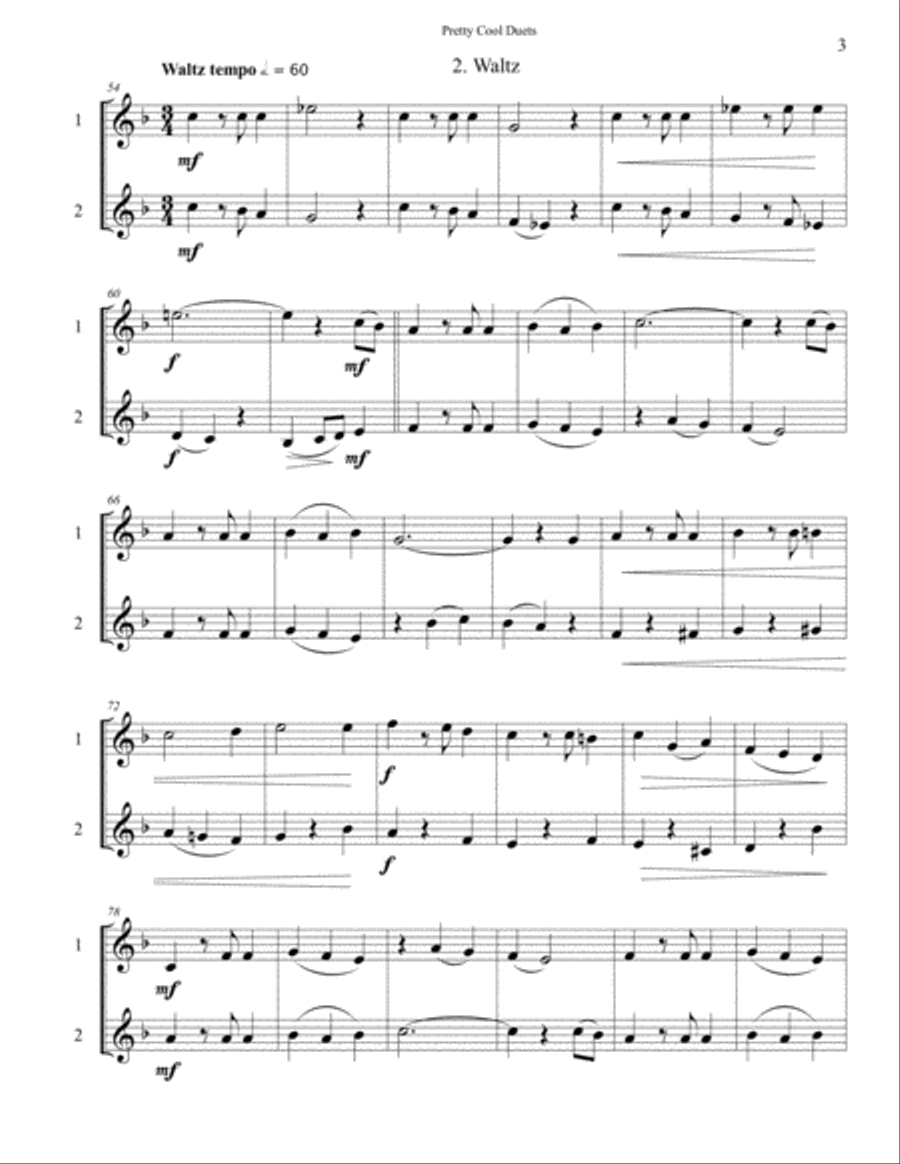 Pretty Cool Duets for French horns or Trumpets Brass Duet scores gallery preview page 4