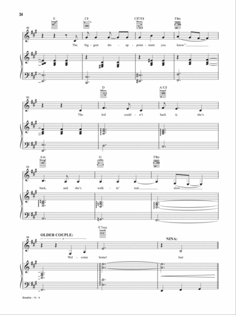 Breathe (Music from the Original Motion Picture Soundtrack, In The Heights) Piano, Vocal, Guitar scores gallery preview page 4