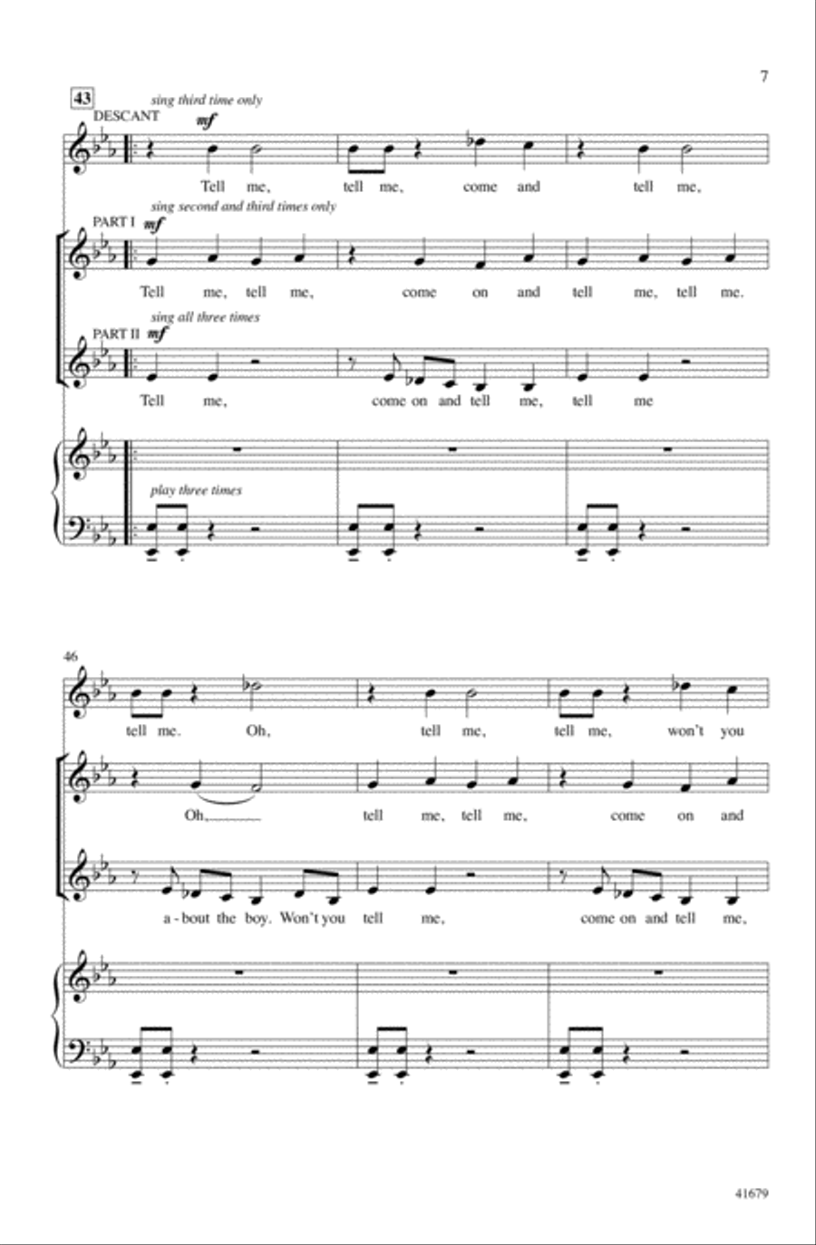 Tell Me, Tell Me! Tell Me, Tell Me! Choir scores gallery preview page 6
