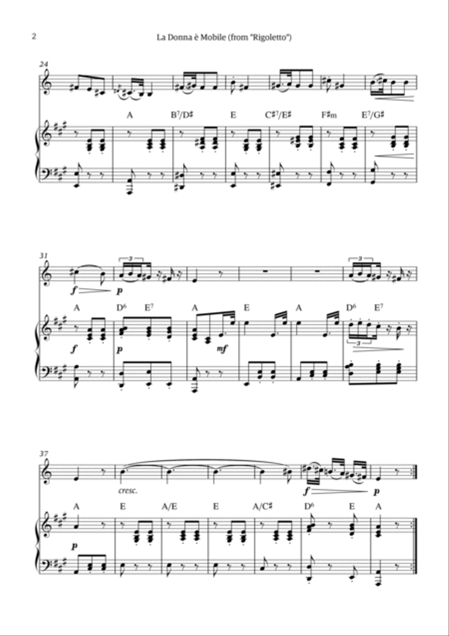 La Donna è Mobile Chamber Music scores gallery preview page 2