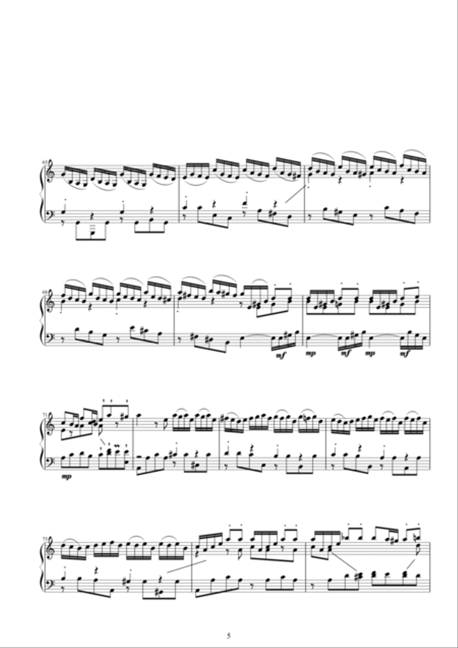 A.Vivaldi-Concerto in A minor (Rv 356) transcription for piano Piano Solo scores gallery preview page 5