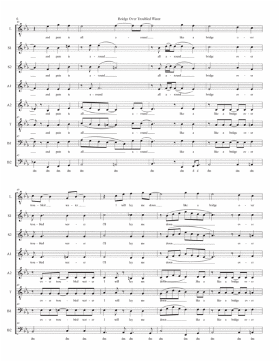 Bridge Over Troubled Water Divisi scores gallery preview page 6