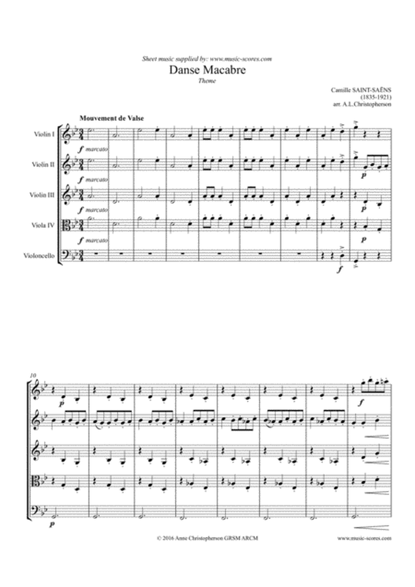 Danse Macabre - 3 Violins, Viola and Cello image number null