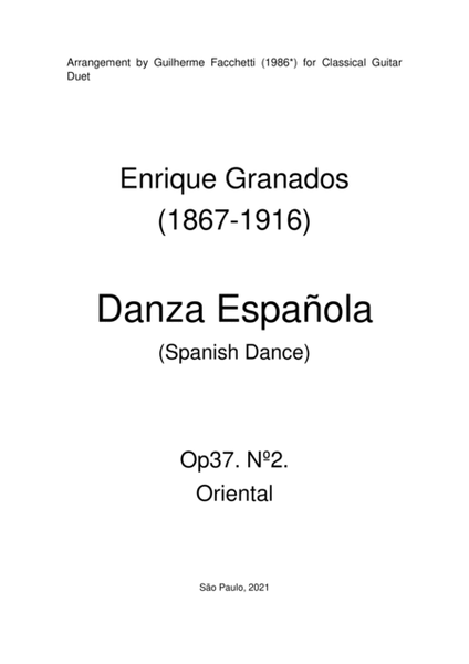 Enrique Granados - Danza Española Op37. Nº2. Arrangement for Classical Guitar Duet image number null