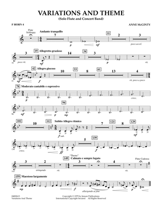 Variations And Theme (for Flute Solo And Band) - F Horn 4