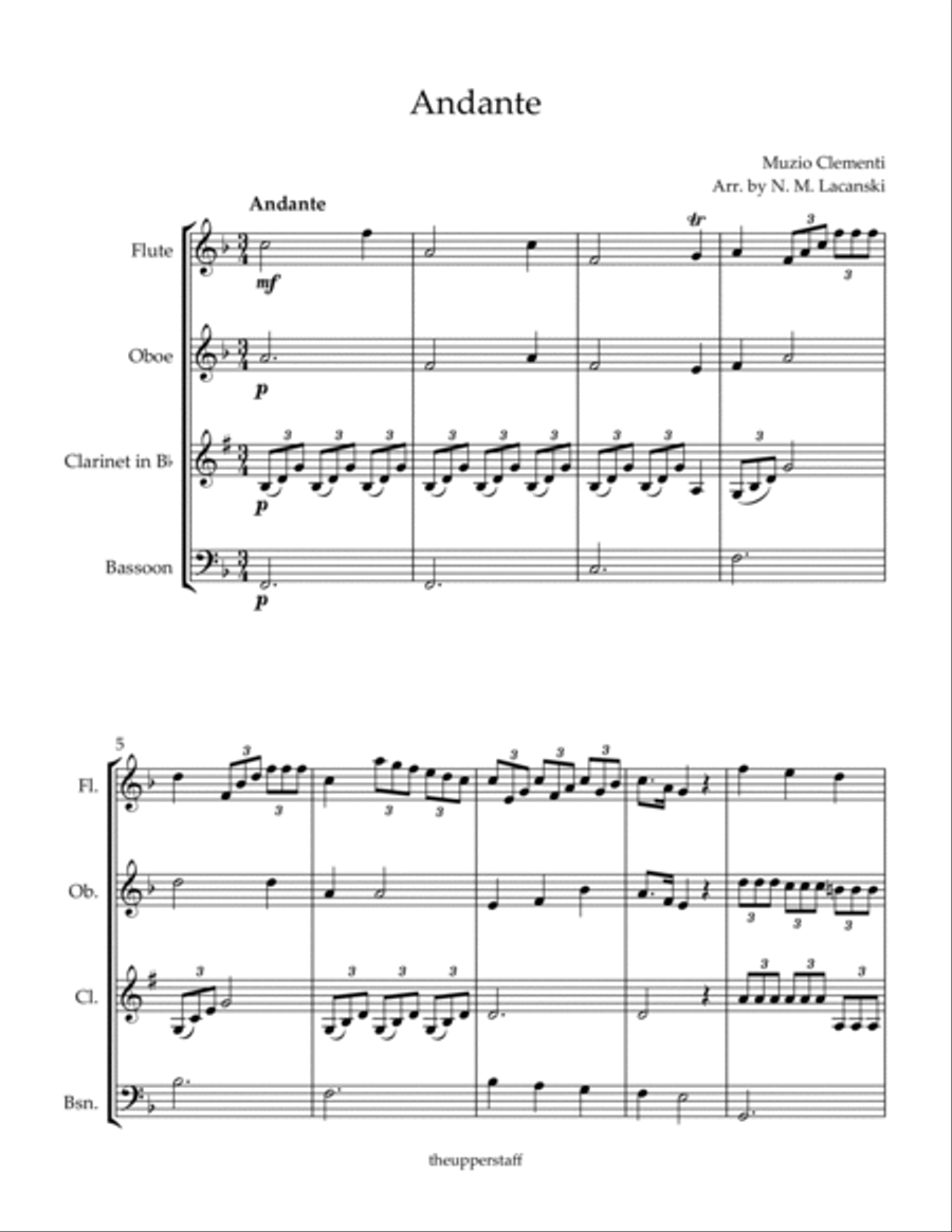 Andante Andante Woodwind Quartet scores gallery preview page 2