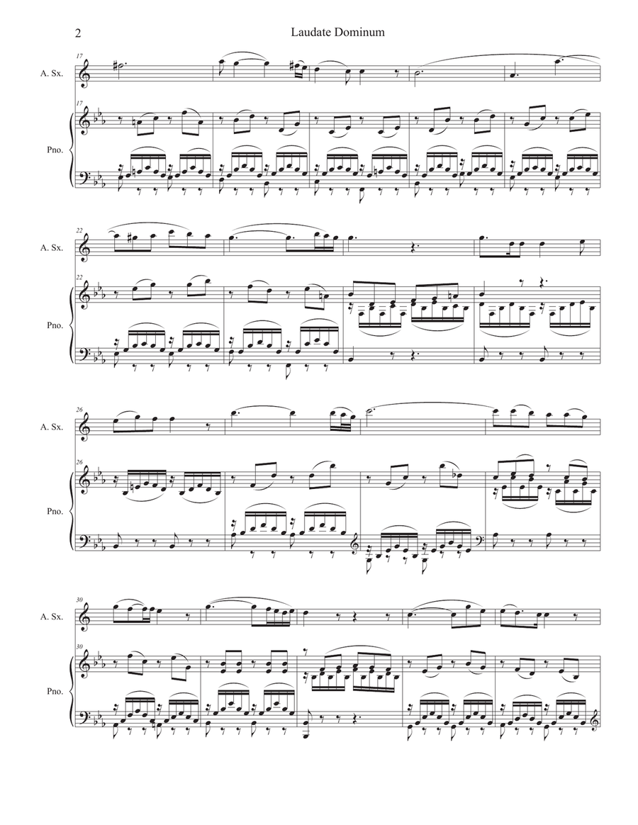Laudate Dominum (Alto Saxophone - Piano Accompaniment) Alto Saxophone scores gallery preview page 3
