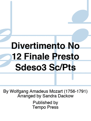 Book cover for Divertimento No 12 Finale Presto Sdeso3 Sc/Pts