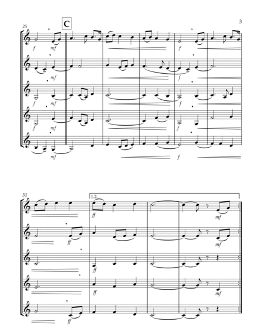 O God, Beyond All Praising (Thaxted) (Bb) (Trumpet Quintet) Brass Ensemble scores gallery preview page 3