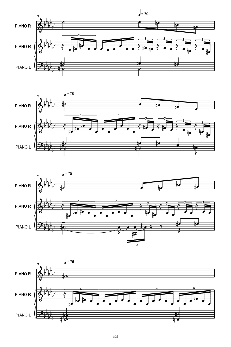 in G-Flat Major No.3 Impromptus-Franz Schubert Piano Solo scores gallery preview page 6