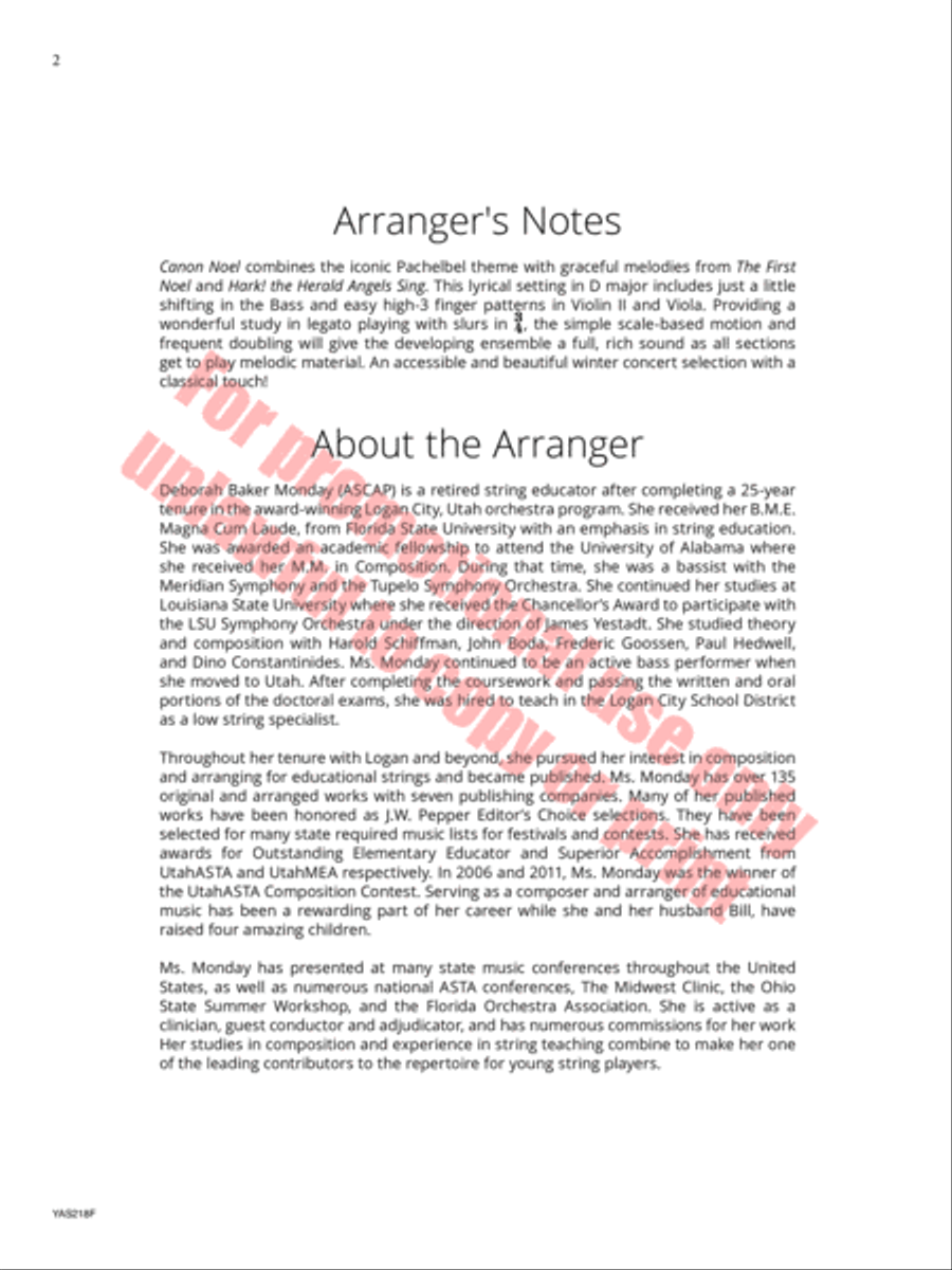 Canon Noel Canon Noel Orchestra scores gallery preview page 3