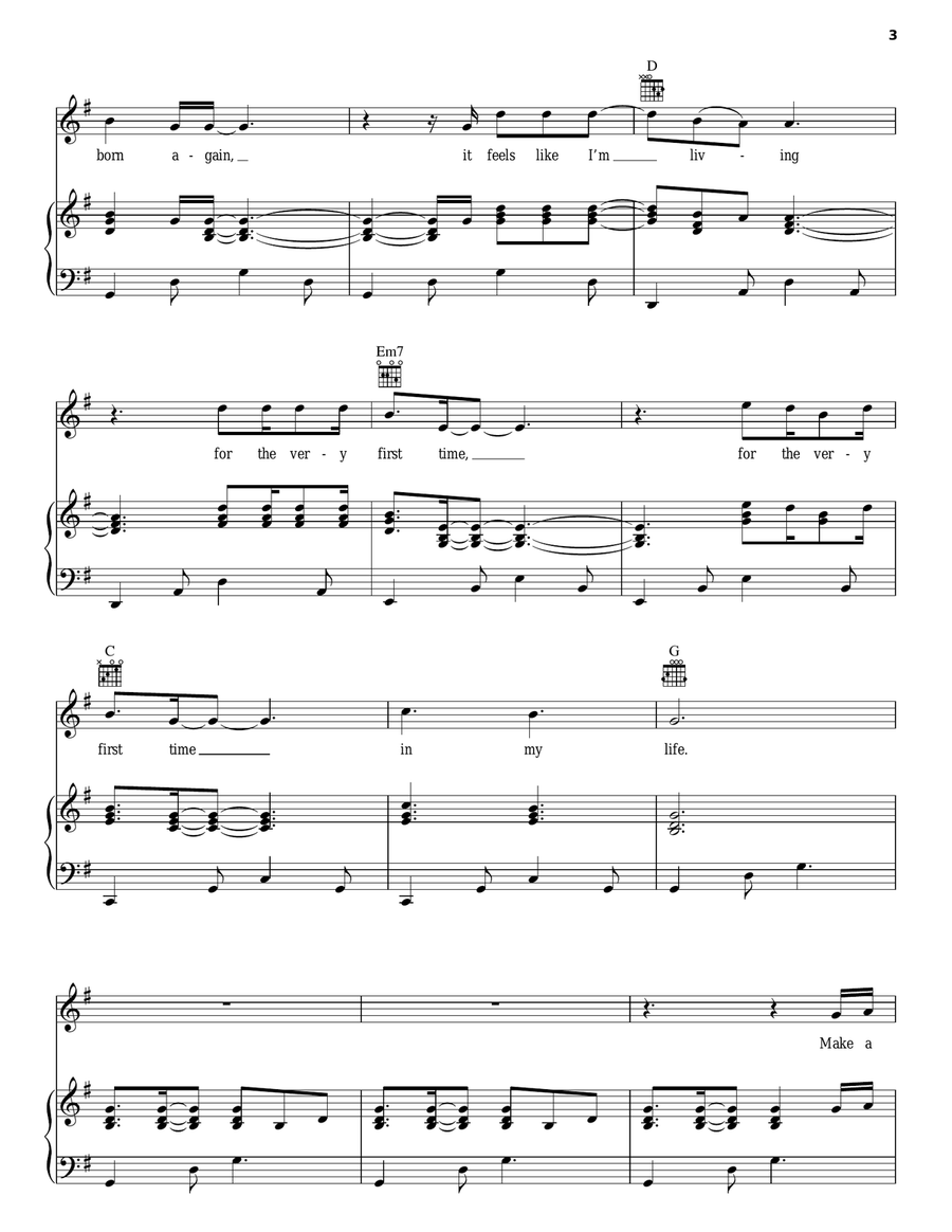 Born Again Piano, Vocal, Guitar scores gallery preview page 3