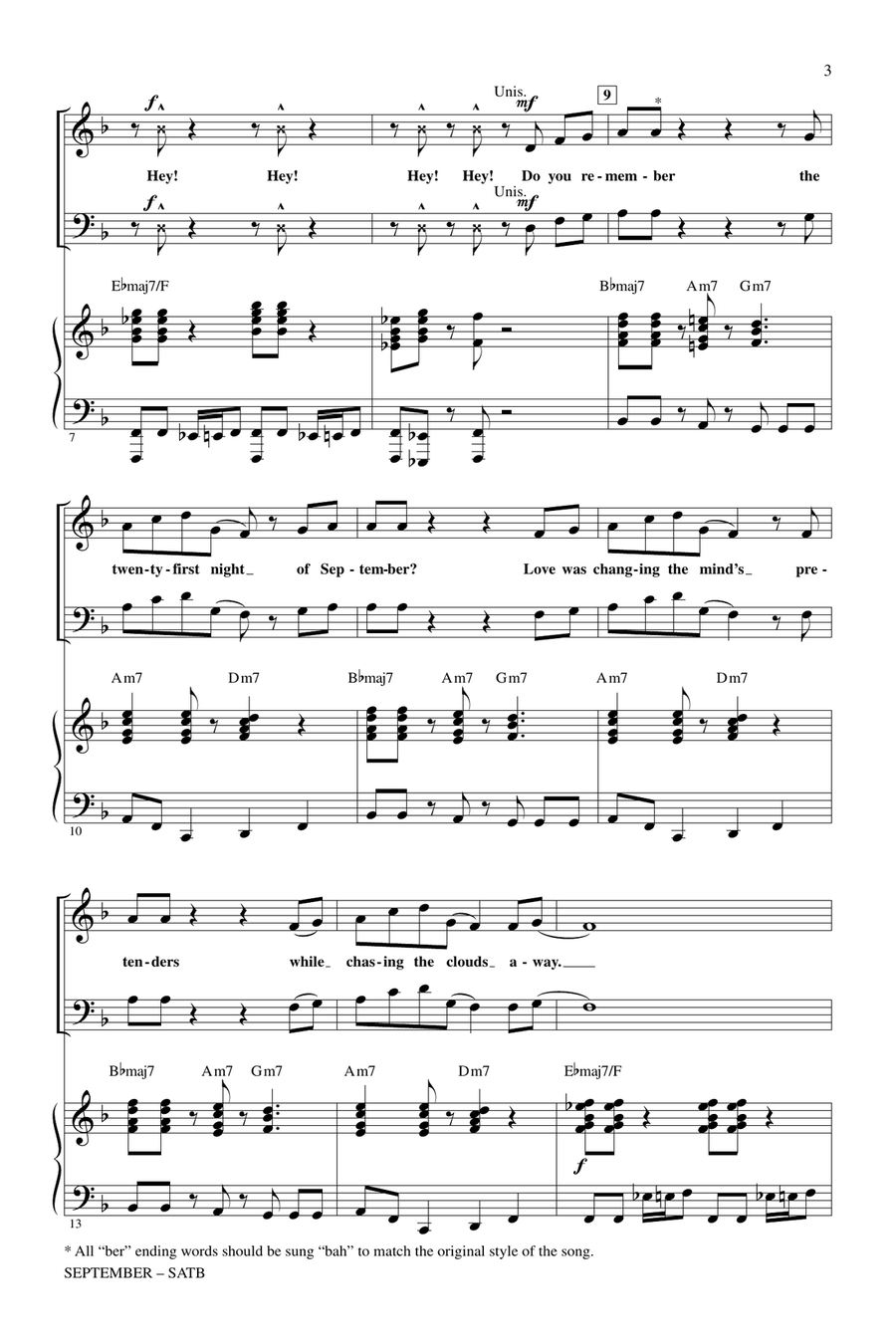 September (arr. Mark Brymer) 4-Part scores gallery preview page 2