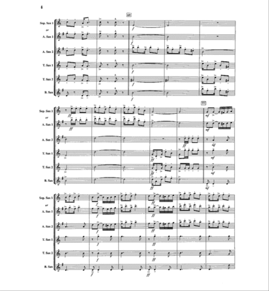 Ten Popular Classics for Saxophone Quintet Saxophone Quintet scores gallery preview page 7