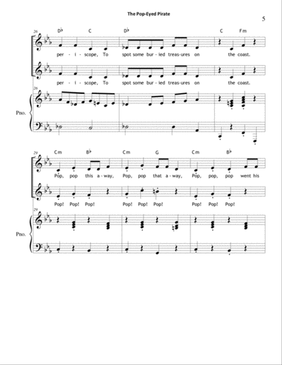 The Pop-Eyed Pirate The Pop-Eyed Pirate 2-Part scores gallery preview page 5