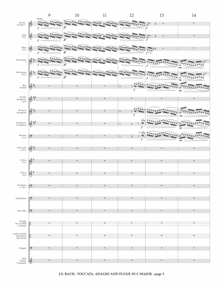 Bach, Johann Sebastian: Toccata, Adagio & Fugue in C Major, BWV 564 (arranged for band by Steve Rei
