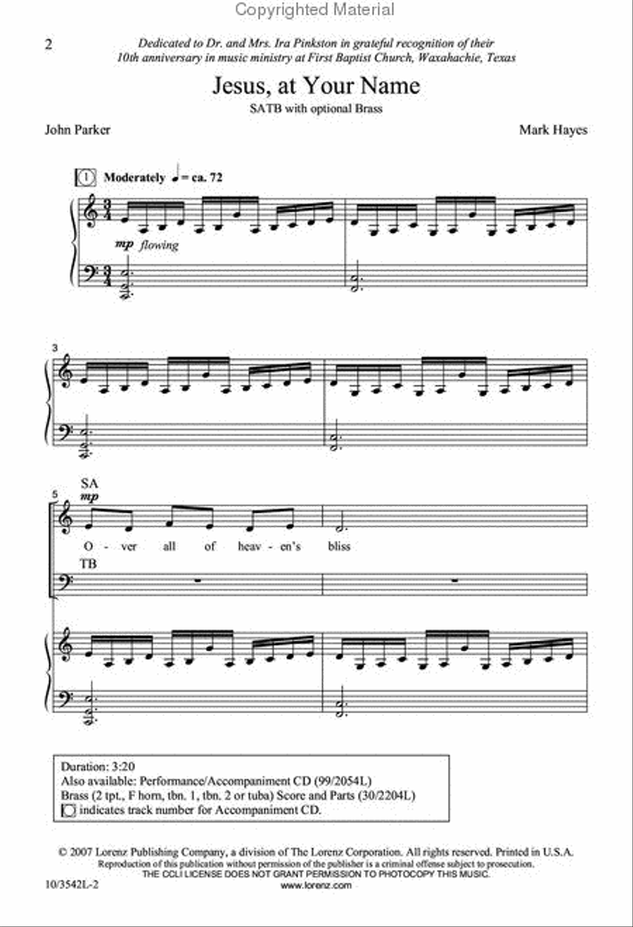 Jesus, at Your Name 4-Part scores gallery preview page 2