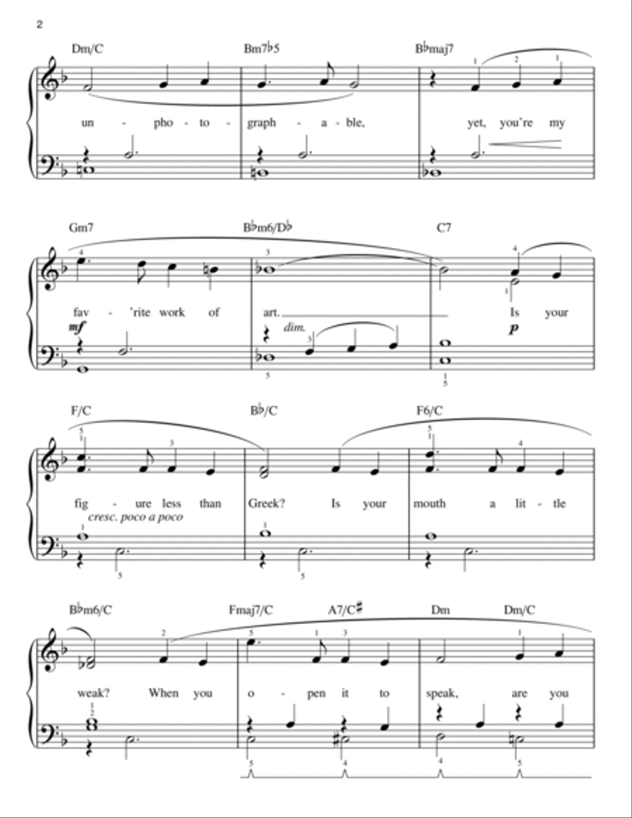 My Funny Valentine (arr. Phillip Keveren) Easy Piano scores gallery preview page 2
