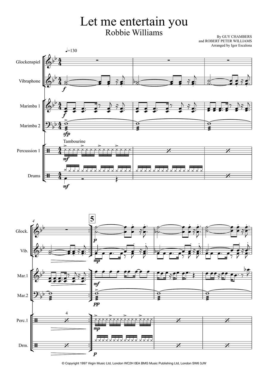 Let Me Entertain You Let Me Entertain You Percussion Ensemble scores gallery preview page 3