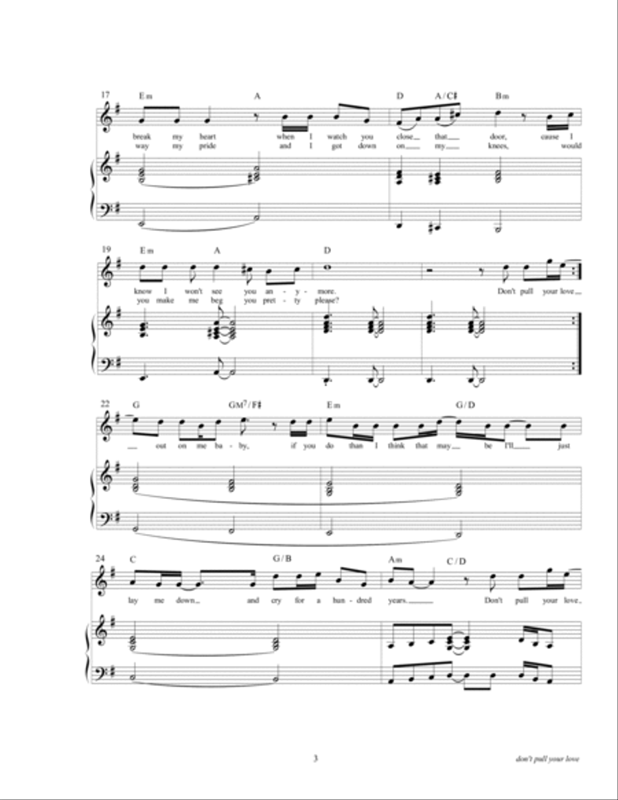 Don't Pull Your Love Piano, Vocal, Guitar scores gallery preview page 6