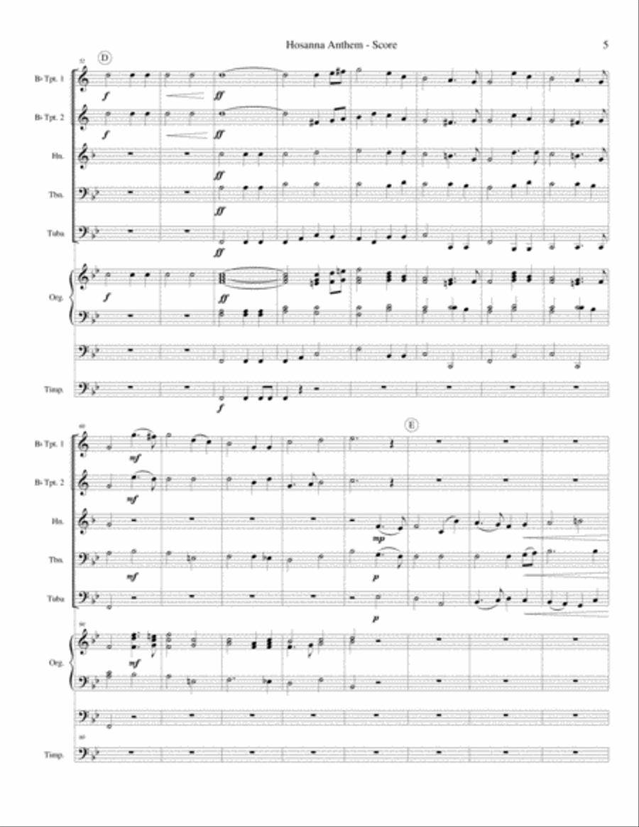 Hosanna Anthem Brass Ensemble scores gallery preview page 6