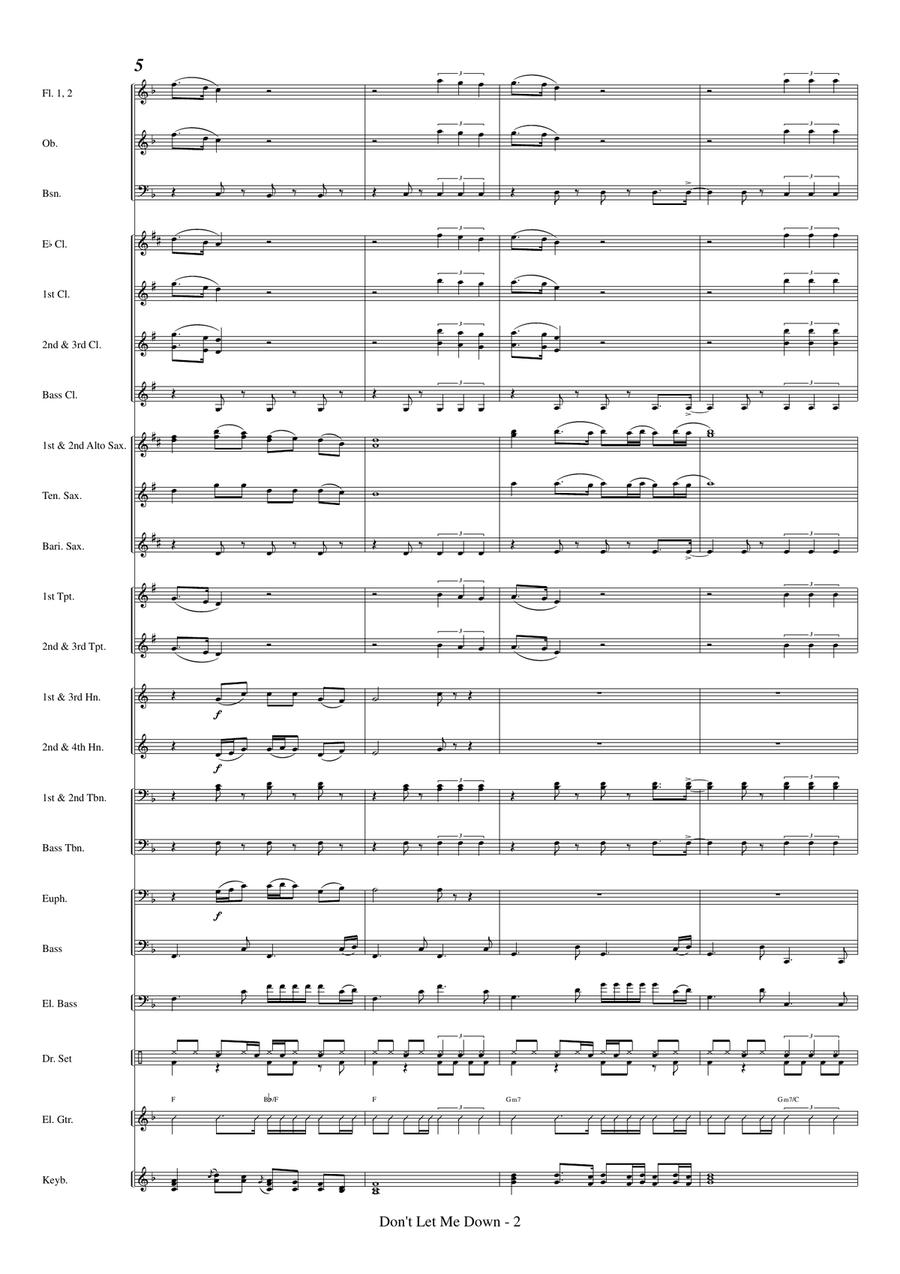 Don't Let Me Down Concert Band scores gallery preview page 4