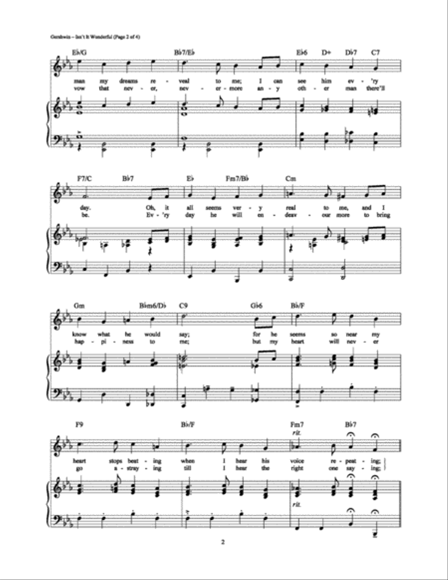 Isn't it Wonderful Piano, Vocal, Guitar scores gallery preview page 2