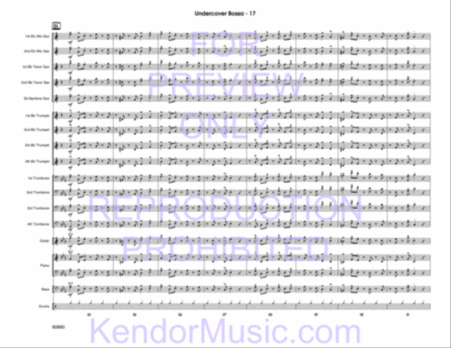 Undercover Bossa (Full Score) Jazz Ensemble scores gallery preview page 18