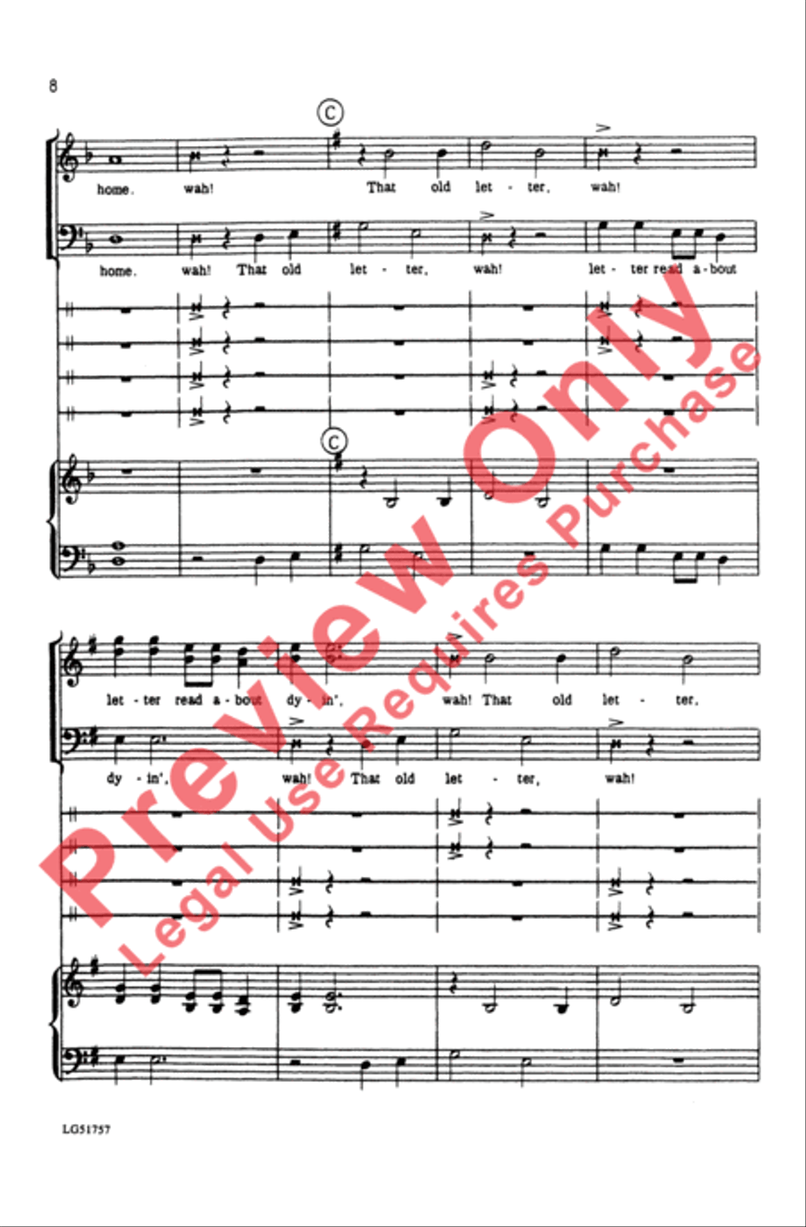 Rainbow 'Round My Shoulder Men's Choir scores gallery preview page 8