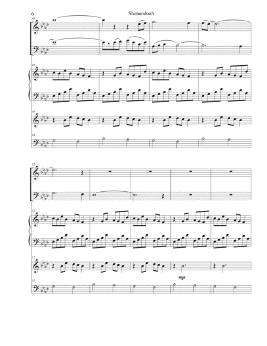 Shenandoah (for mixed chamber ensemble) Chamber Music scores gallery preview page 6