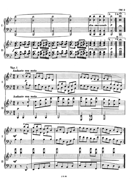 Johannes Brahms - Variations on a Theme by Haydn in B flat major (2 pianos)