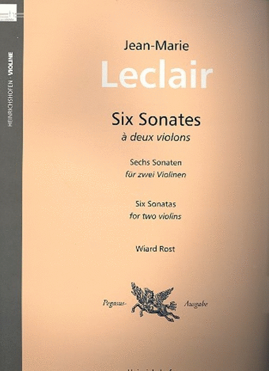 Leclair - 6 Sonatas Op 3 For 2 Violins Ed Rost