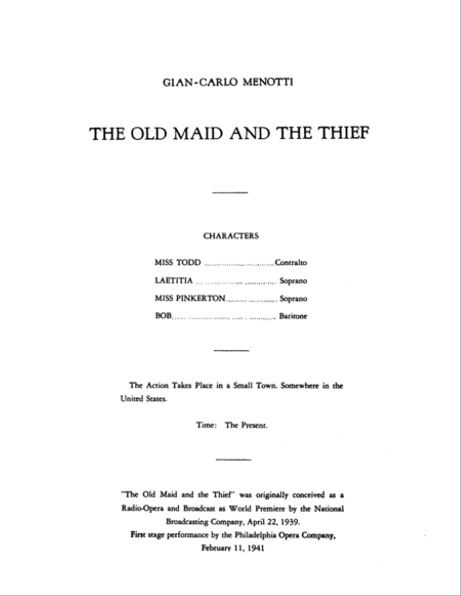 The Old Maid and the Thief