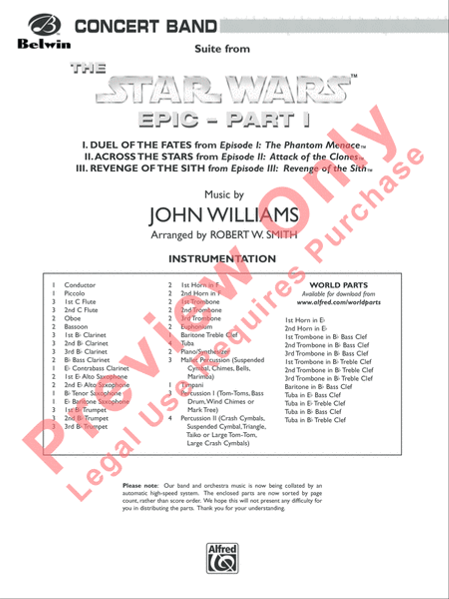 The Star WarsA(r) Epic - Part I, Suite from Concert Band scores gallery preview page 2