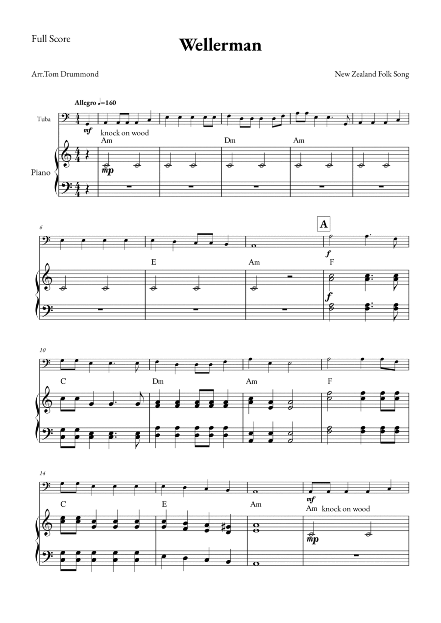 Wellerman Easy Piano scores gallery preview page 1