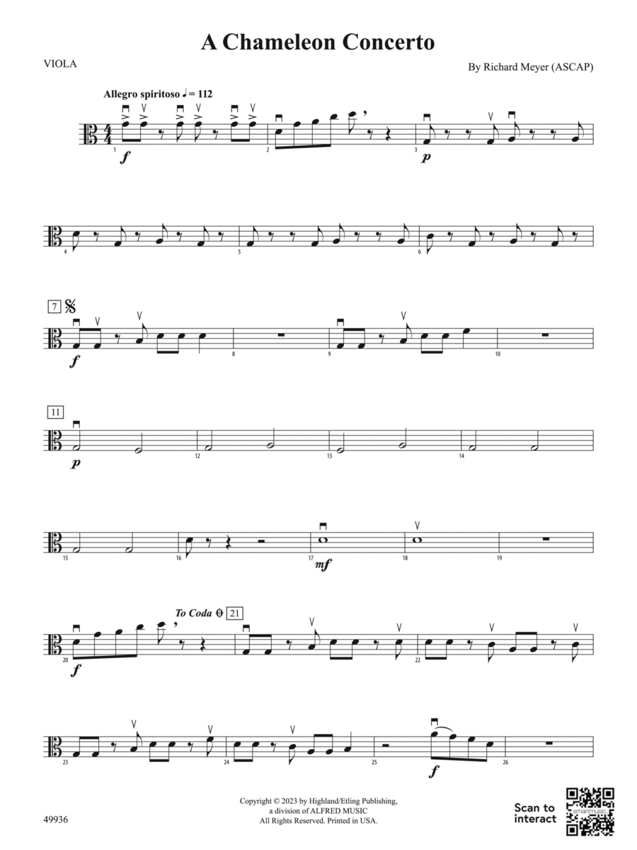 A Chameleon Concerto: Viola String Orchestra scores gallery preview page 1
