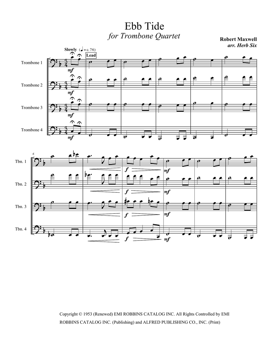 Ebb Tide Brass Quartet scores gallery preview page 1