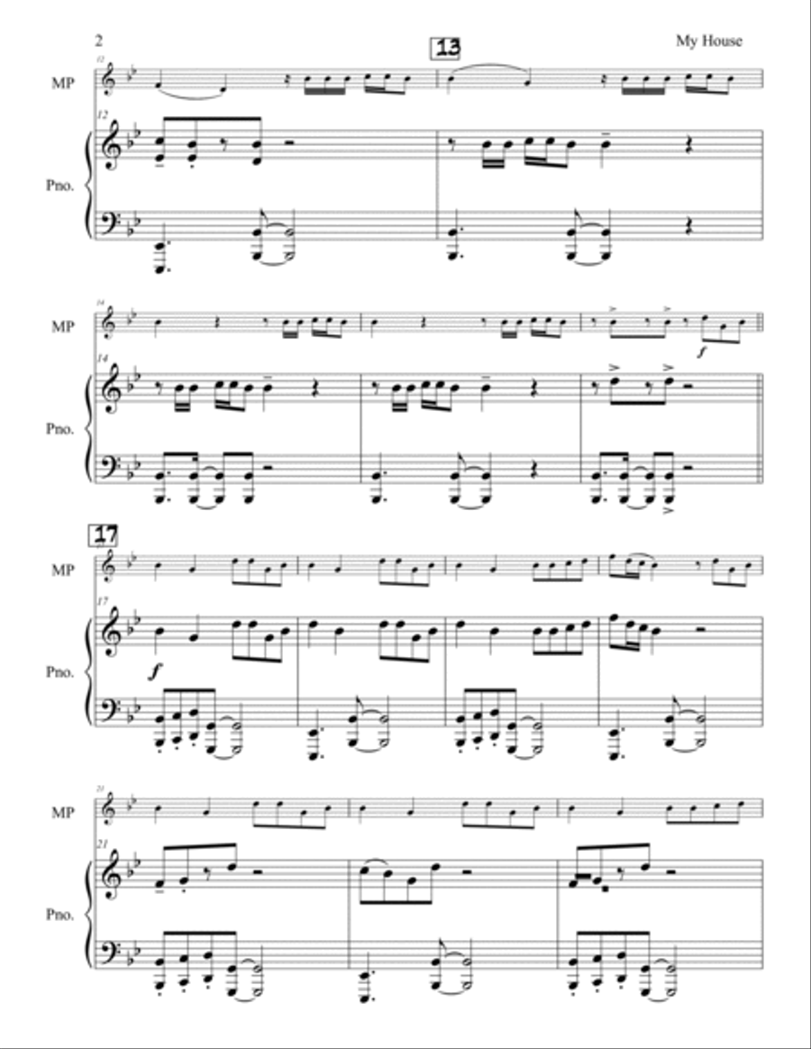 My House Piano scores gallery preview page 3