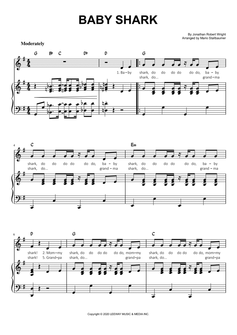 Baby Shark Voice scores gallery preview page 1